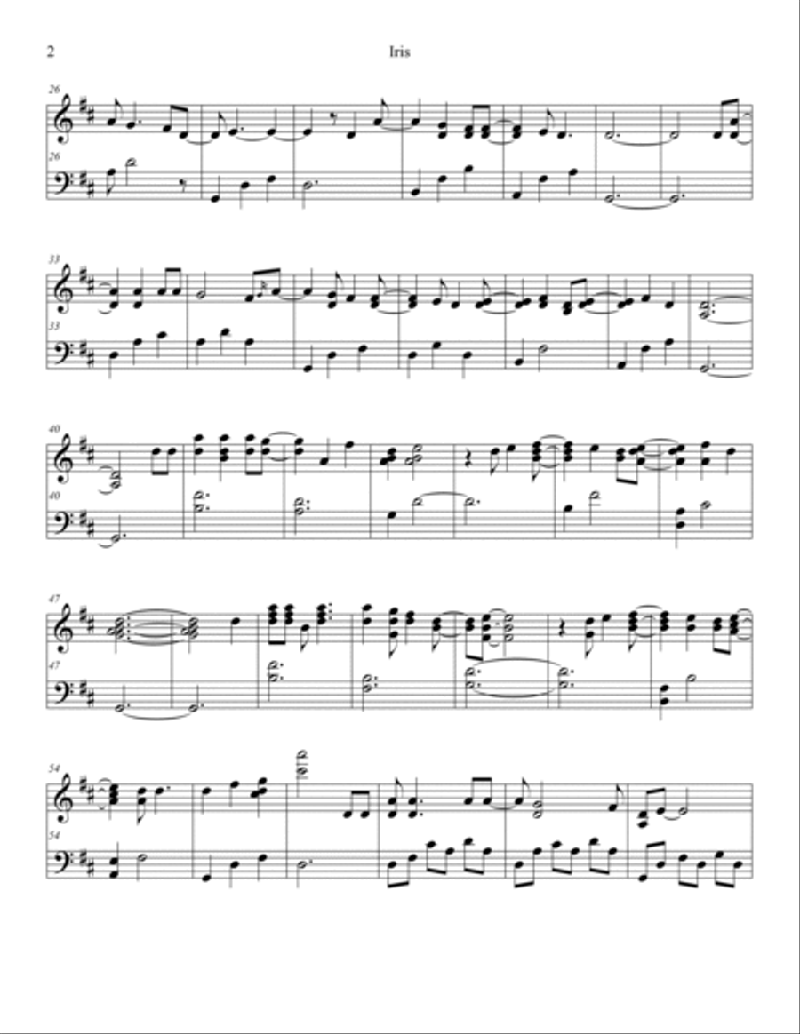 Iris Piano Solo scores gallery preview page 2