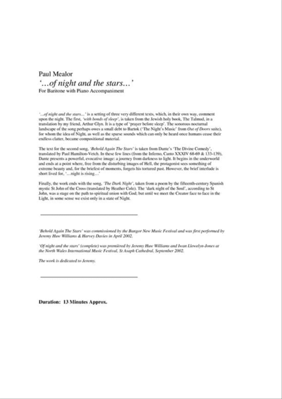 ...of night and the stars... Voice Solo scores gallery preview page 2