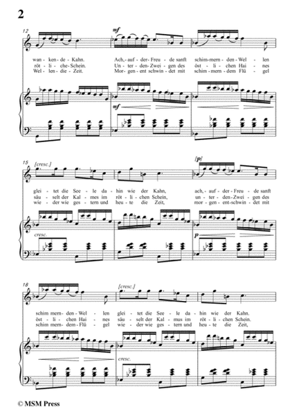 Schubert-Auf dem Wasser zu singen in C Major, for Voice and Piano image number null