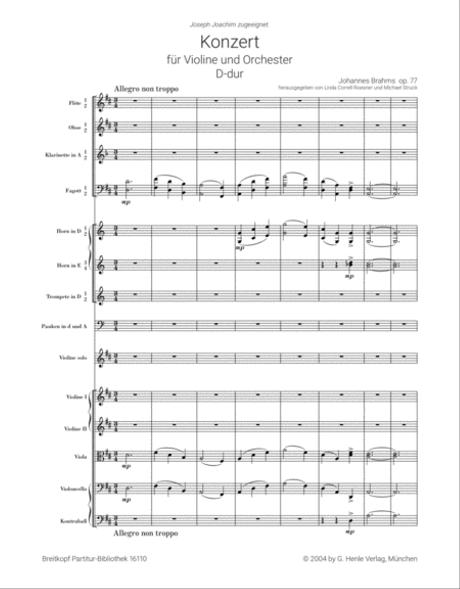 Violin Concerto in D major Op. 77 Orchestra scores gallery preview page 2