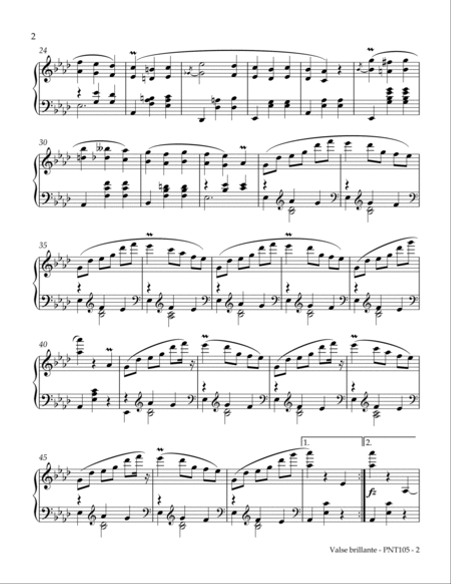 Valse brillante in Ab major, Opus 34, No 1 Piano Method scores gallery preview page 2