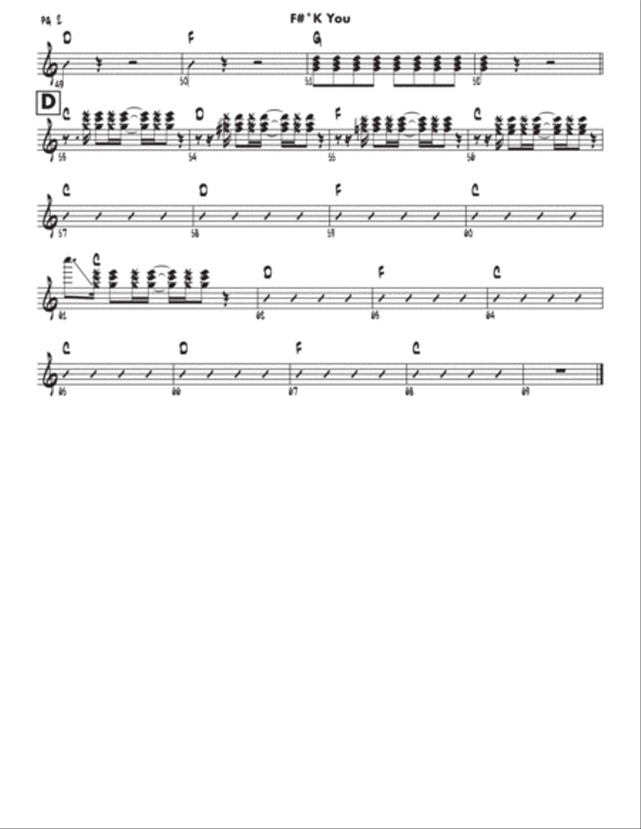 Fuck You Bass Guitar scores gallery preview page 6