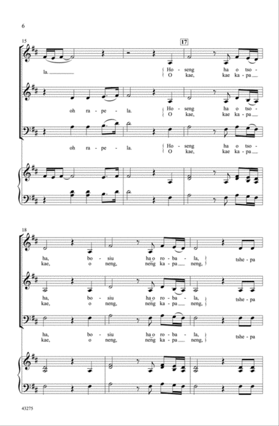 Tshepa Thapelo A Cappella scores gallery preview page 5