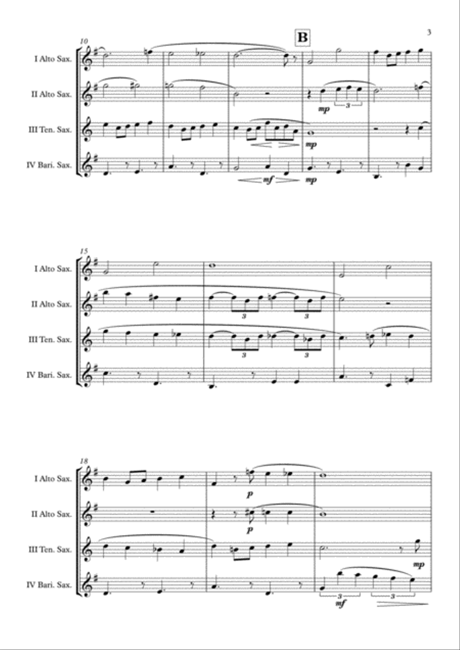 Over The Rainbow (from The Wizard Of Oz) Saxophone Quartet scores gallery preview page 4