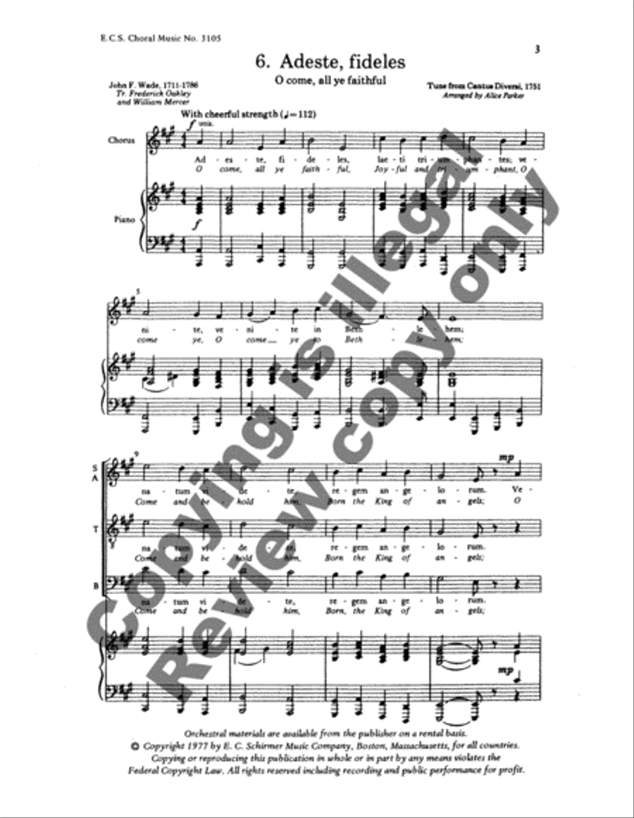Gaudete: 6. Adeste Fideles 4-Part scores gallery preview page 9