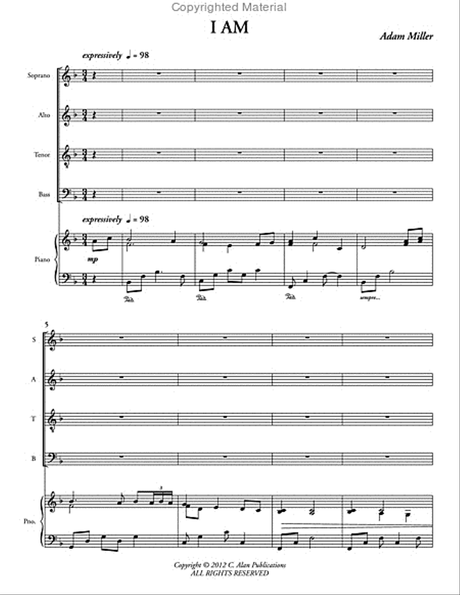 I Am (choral score) 4-Part scores gallery preview page 2
