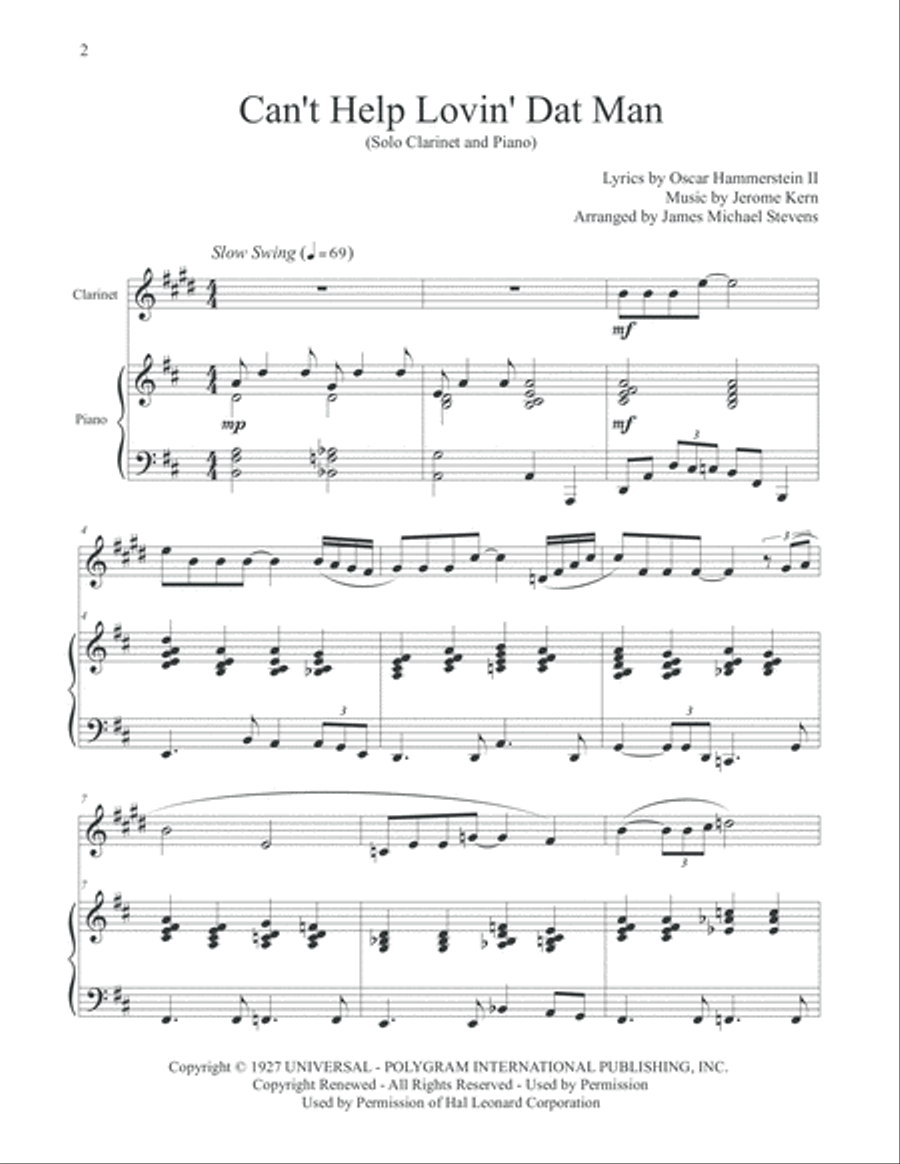 Can't Help Lovin' Dat Man Clarinet Solo scores gallery preview page 2