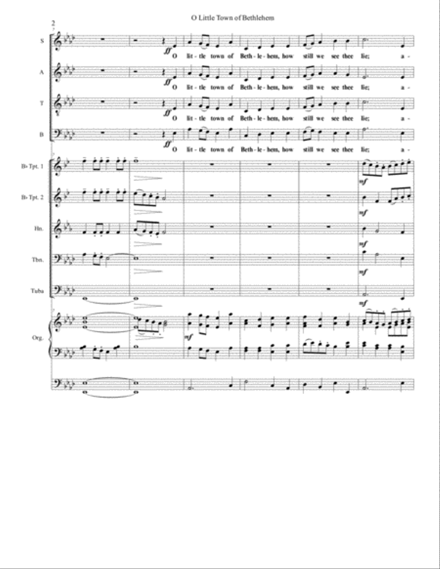 O Little Town of Bethlehem 4-Part scores gallery preview page 2