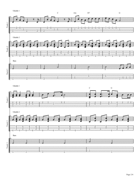 Jingle Bell for ukulele ensemble with optional bass image number null