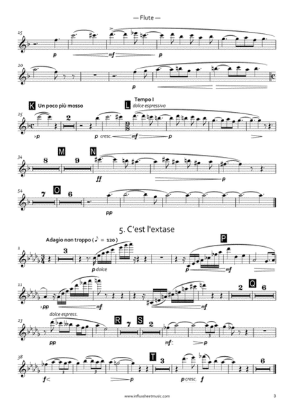 Fauré: Cinq Mélodies 'de Venise' Op. 58 arr. for Voice and Chamber Orchestra (Parts) image number null