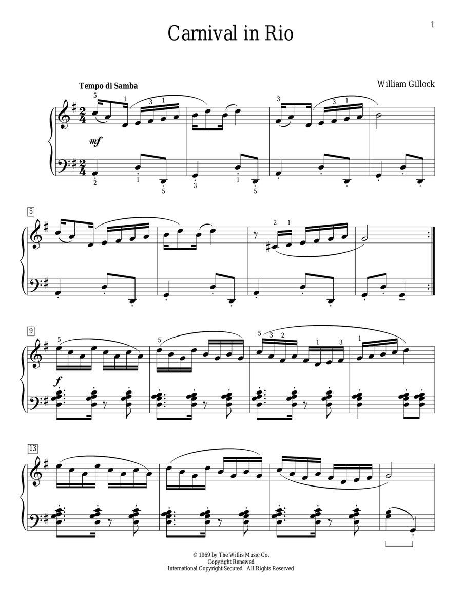 Carnival In Rio Piano Method scores gallery preview page 1