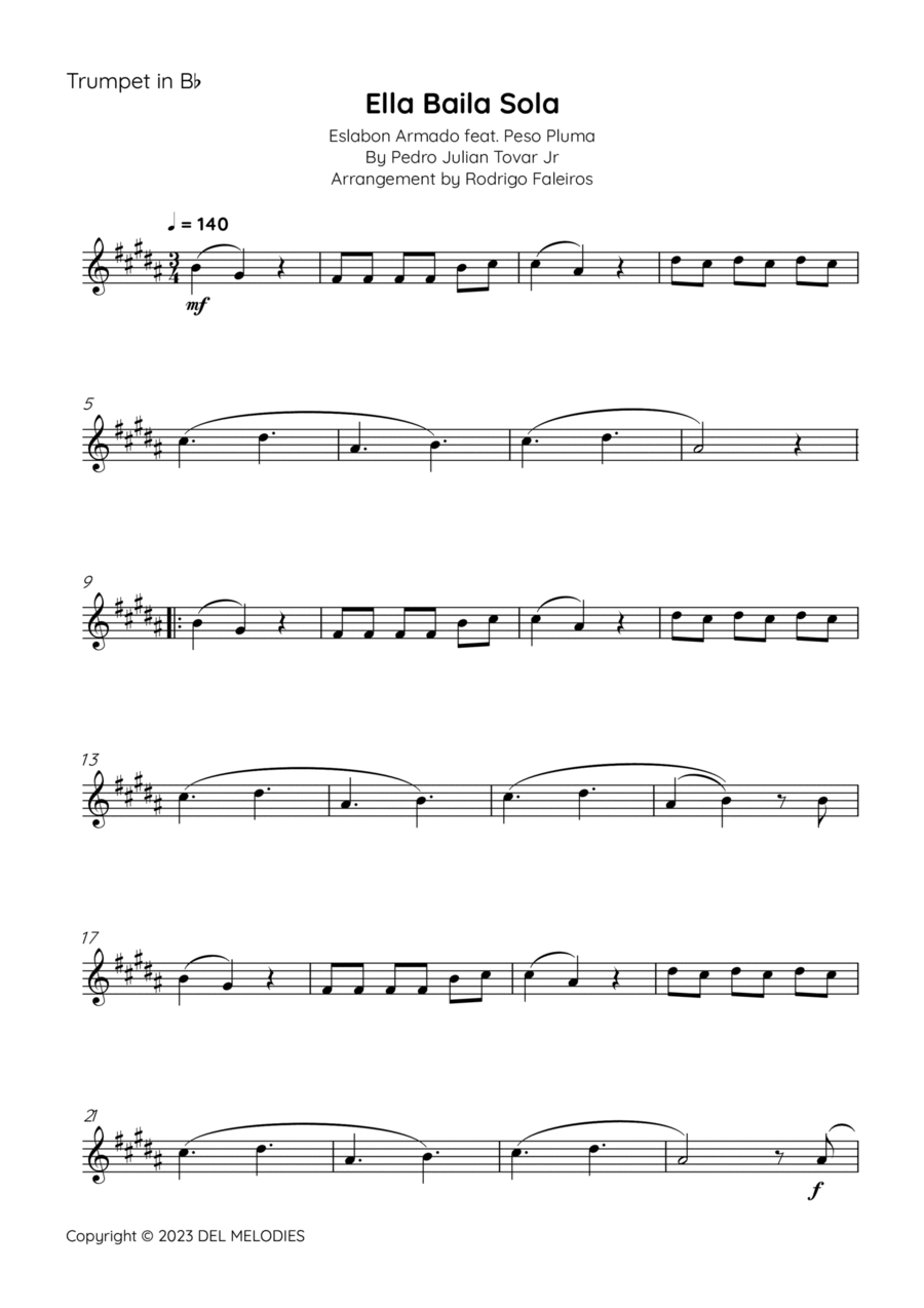 Ella Baila Sola B-Flat Trumpet scores gallery preview page 1