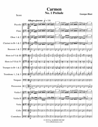 Prelude No. 1 from Carmen for Full Orchestra
