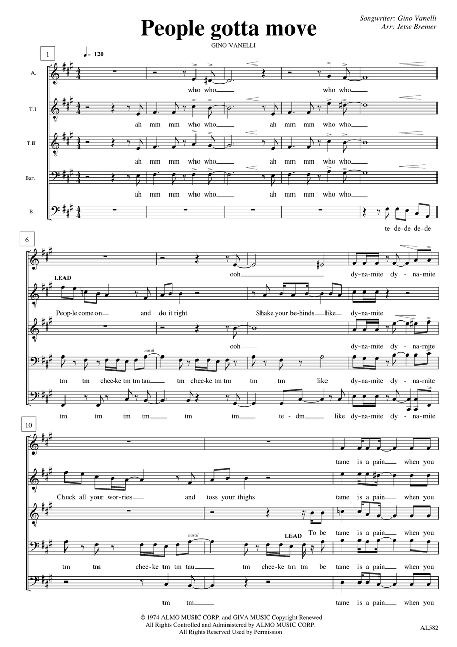 People Gotta Move Choir scores gallery preview page 1