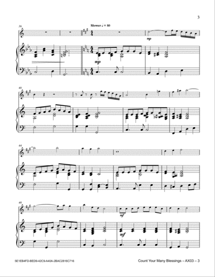 Count Your Many Blessings Alto Saxophone scores gallery preview page 3