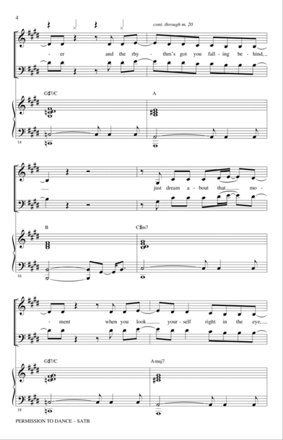Permission To Dance (arr. Roger Emerson) 4-Part scores gallery preview page 3