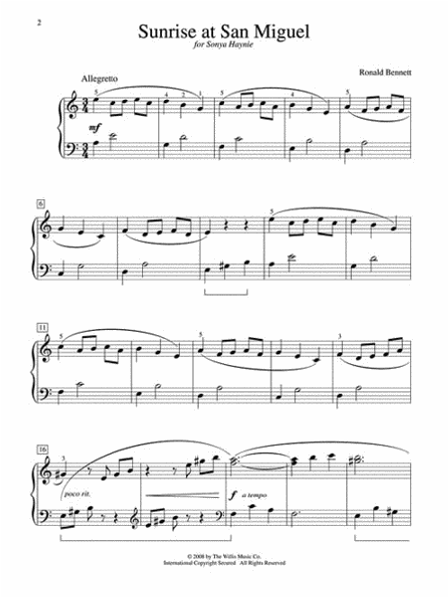 Sunrise at San Miguel Sunrise at San Miguel Piano scores gallery preview page 2