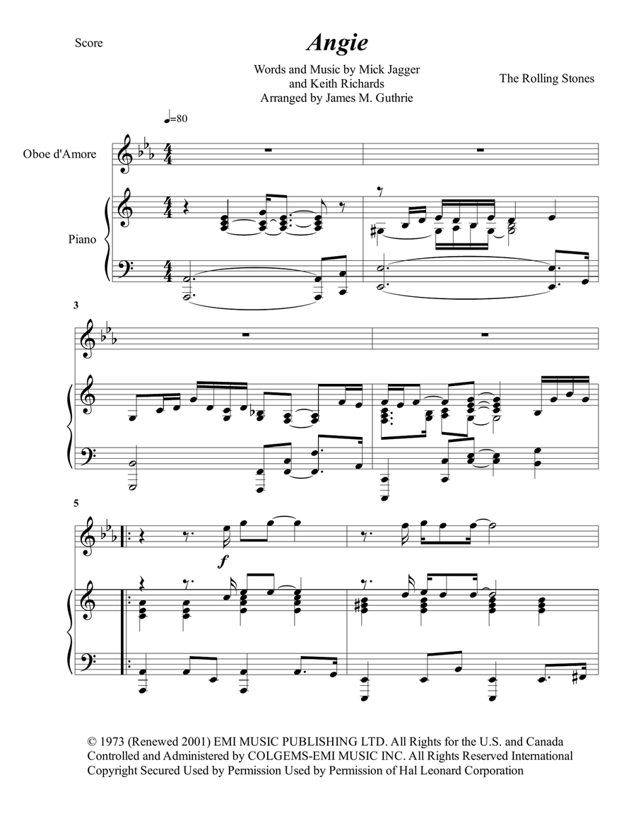 Angie Angie Oboe scores gallery preview page 1