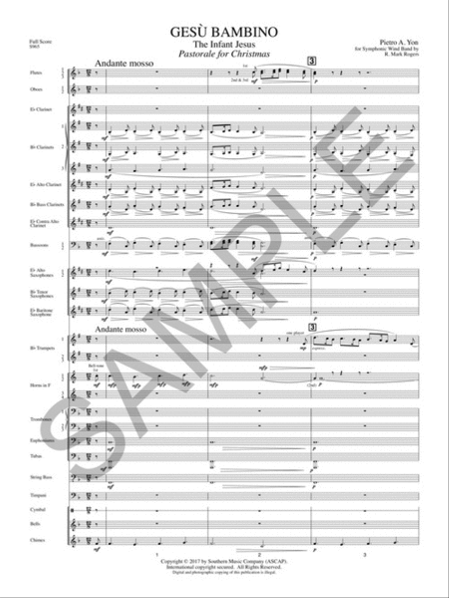 Gesu Bambino (The Infant Jesus): Pastorale for Christmas Concert Band scores gallery preview page 4