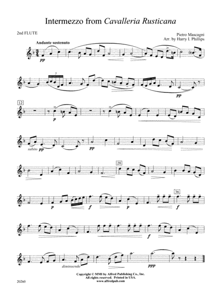 Intermezzo from Cavalleria Rusticana: 2nd Flute