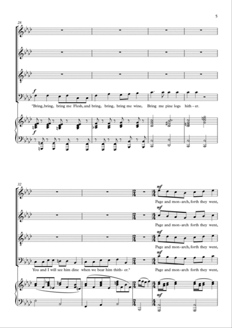 Good King Wenceslas - A new musical setting 4-Part scores gallery preview page 5