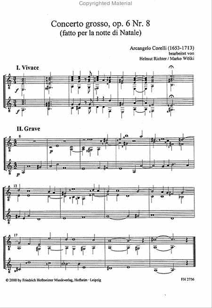 Weihnachtskonzert. Concerto grosso, op. 6 Nr. 8 Classical Guitar scores gallery preview page 2