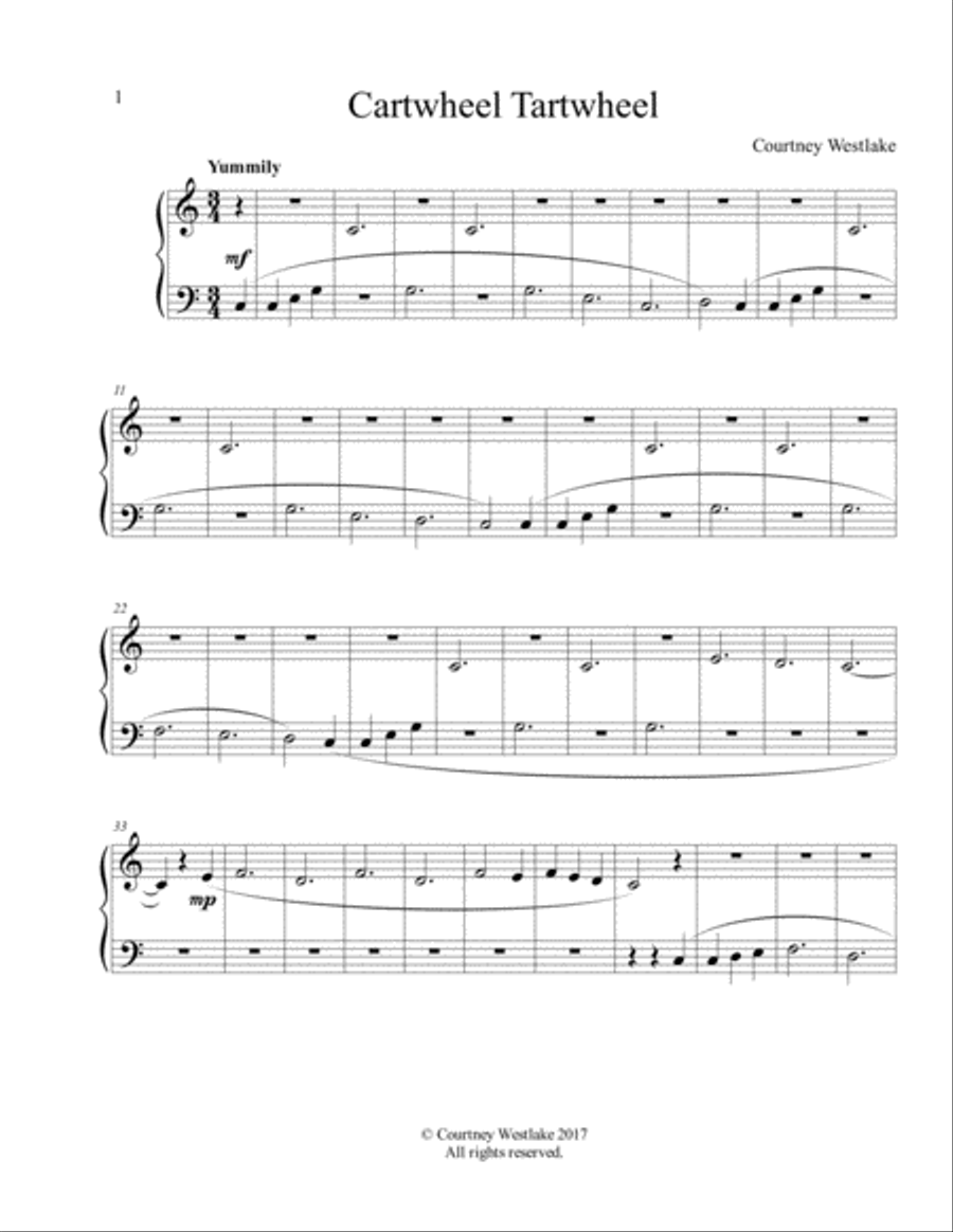 Cartwheel Tartwheel Cartwheel Tartwheel Easy Piano scores gallery preview page 1