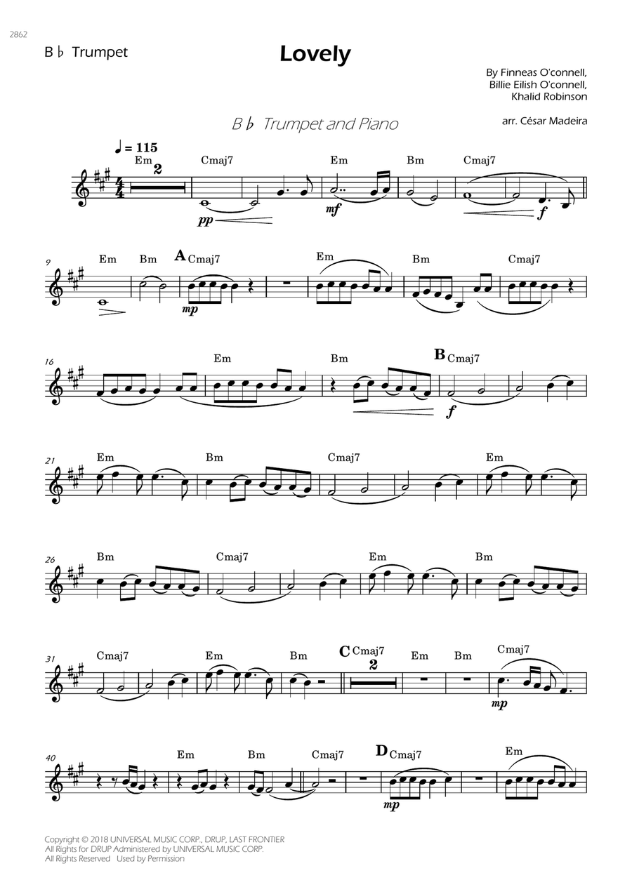 Lovely Lovely B-Flat Trumpet scores gallery preview page 1