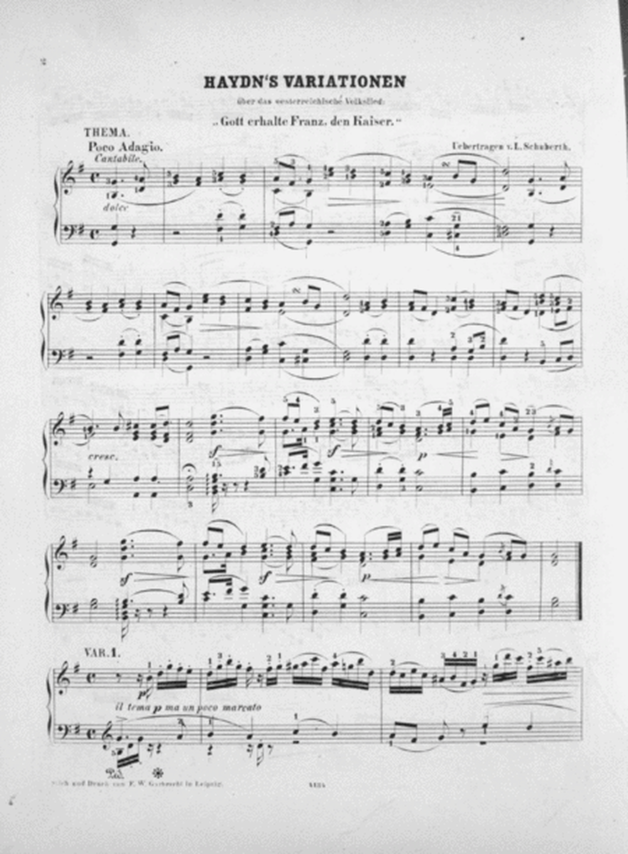 Haydn's Variations on Austrian National Hymn