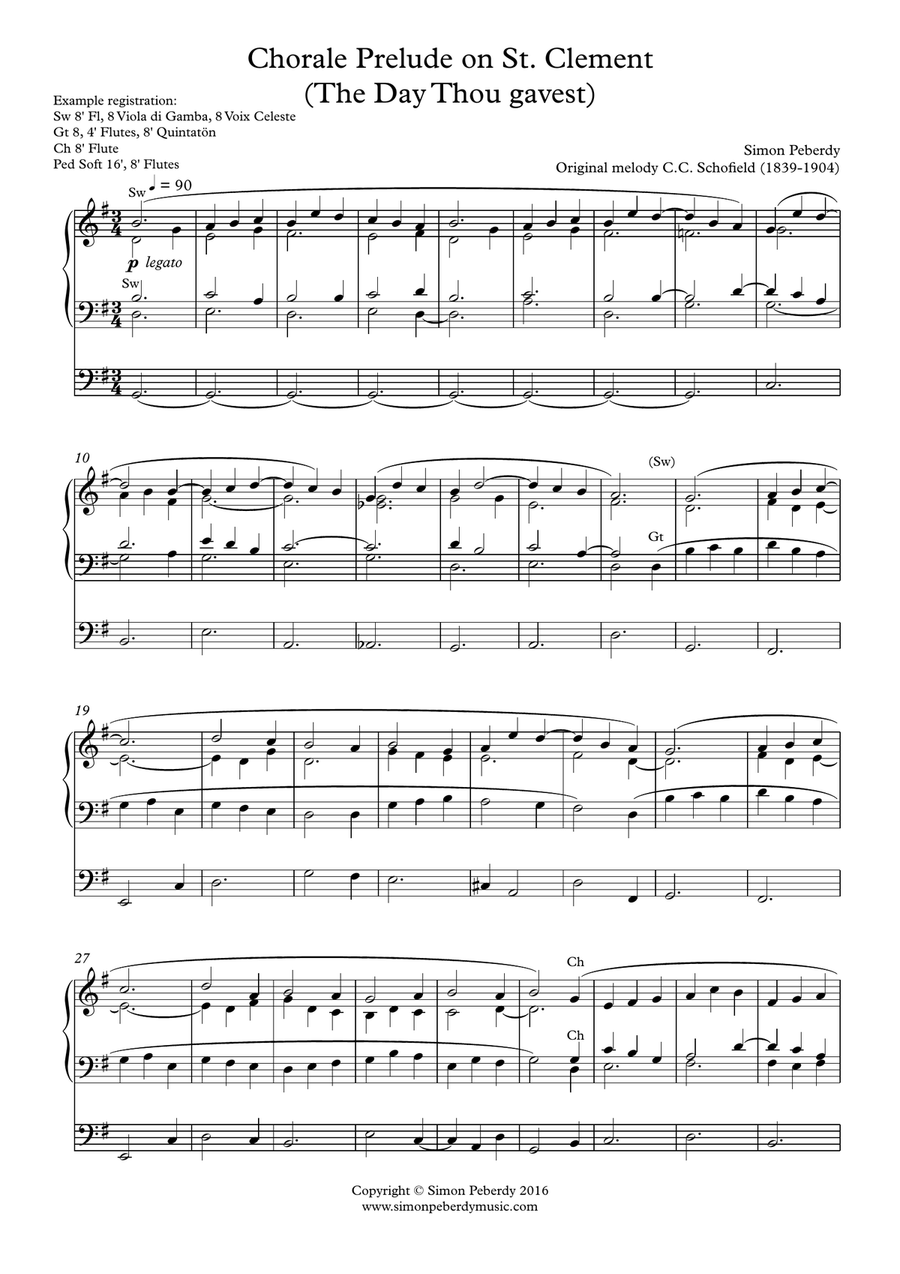 Organ Chorale Prelude on St. Clement 