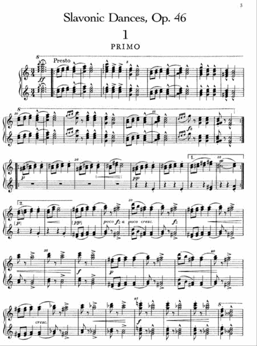 Complete Slavonic Dances - Piano, Four Hands Small Ensemble scores gallery preview page 3
