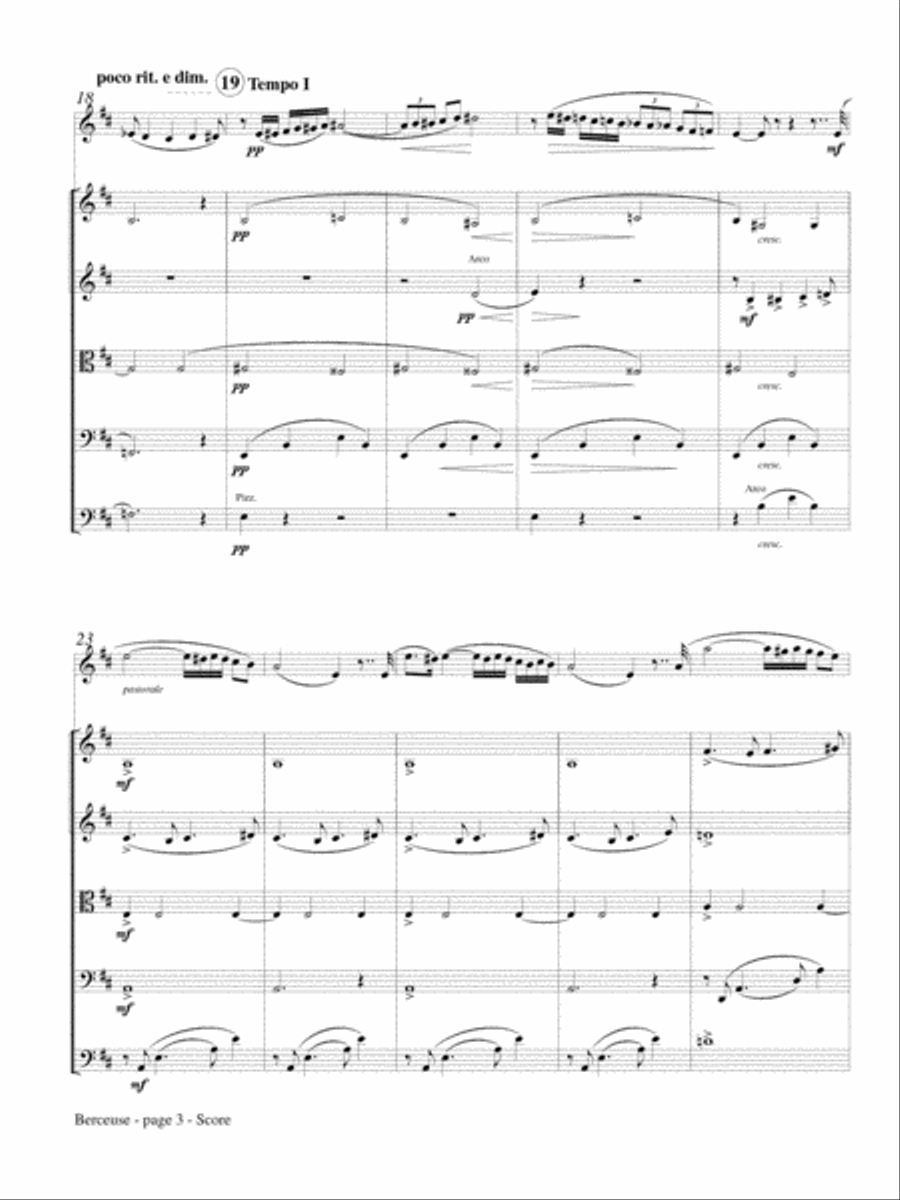 Berceuse for Flute and Strings Flute scores gallery preview page 4