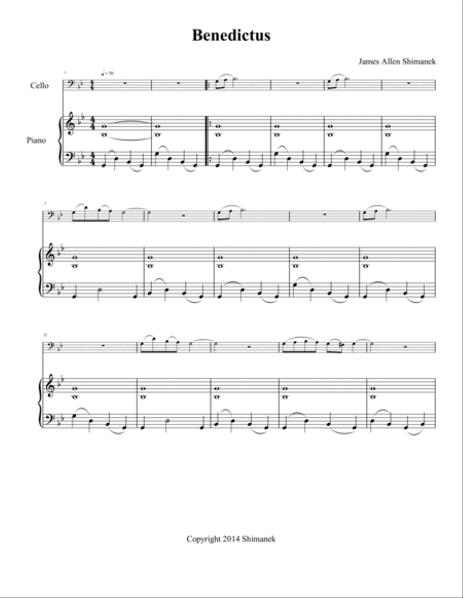 Benedictus Piano scores gallery preview page 2