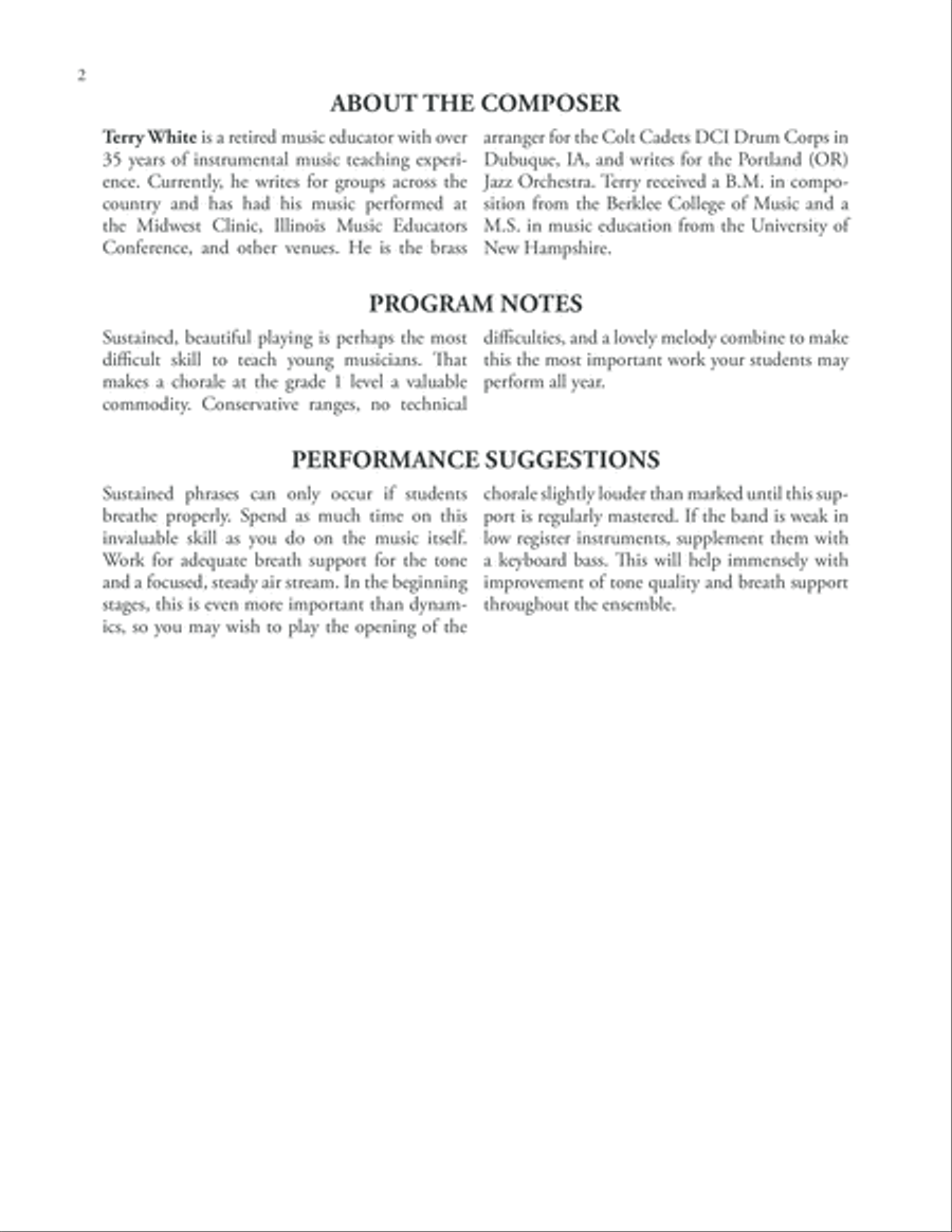 Chorale for Band Concert Band scores gallery preview page 2