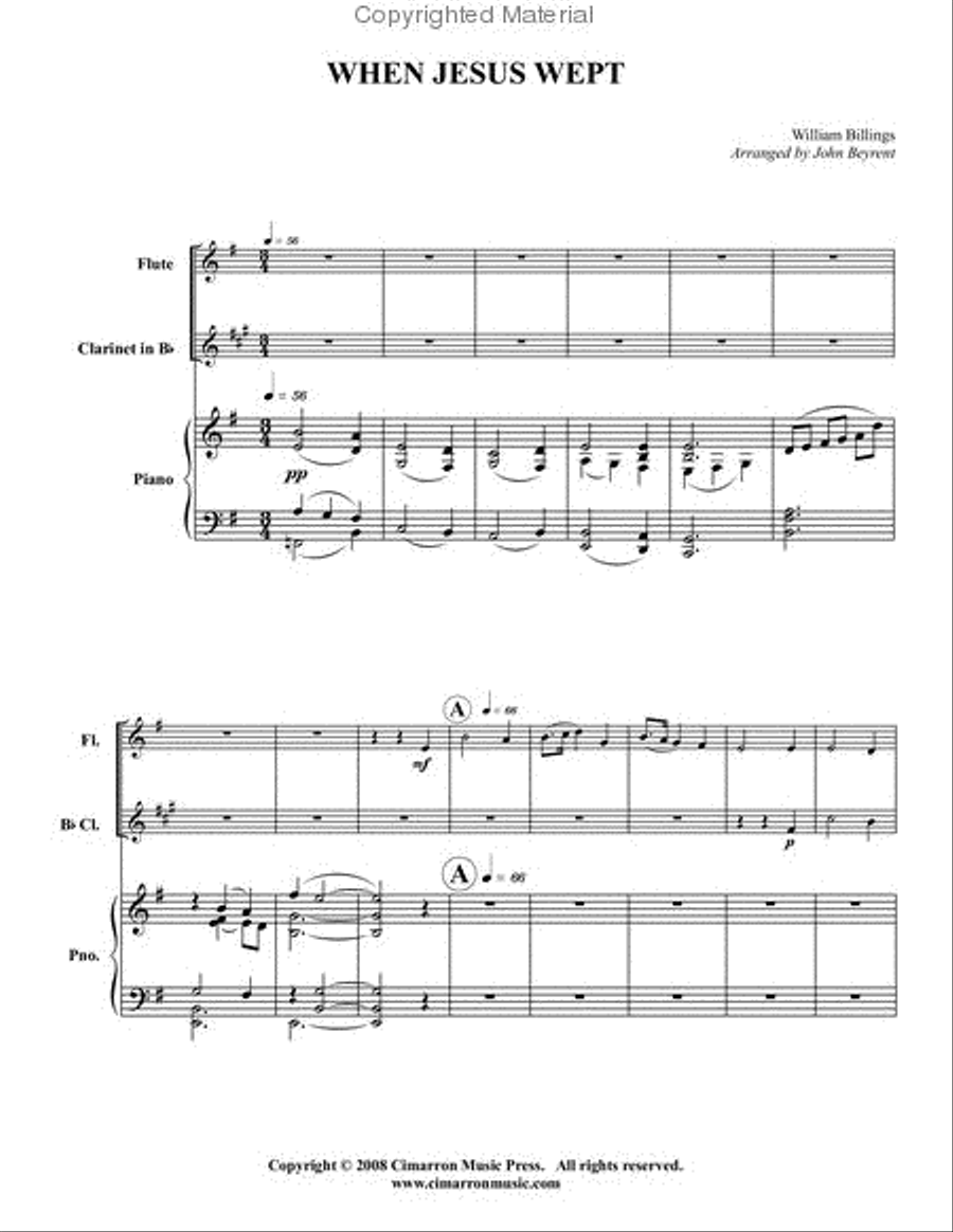 When Jesus Wept Clarinet scores gallery preview page 2