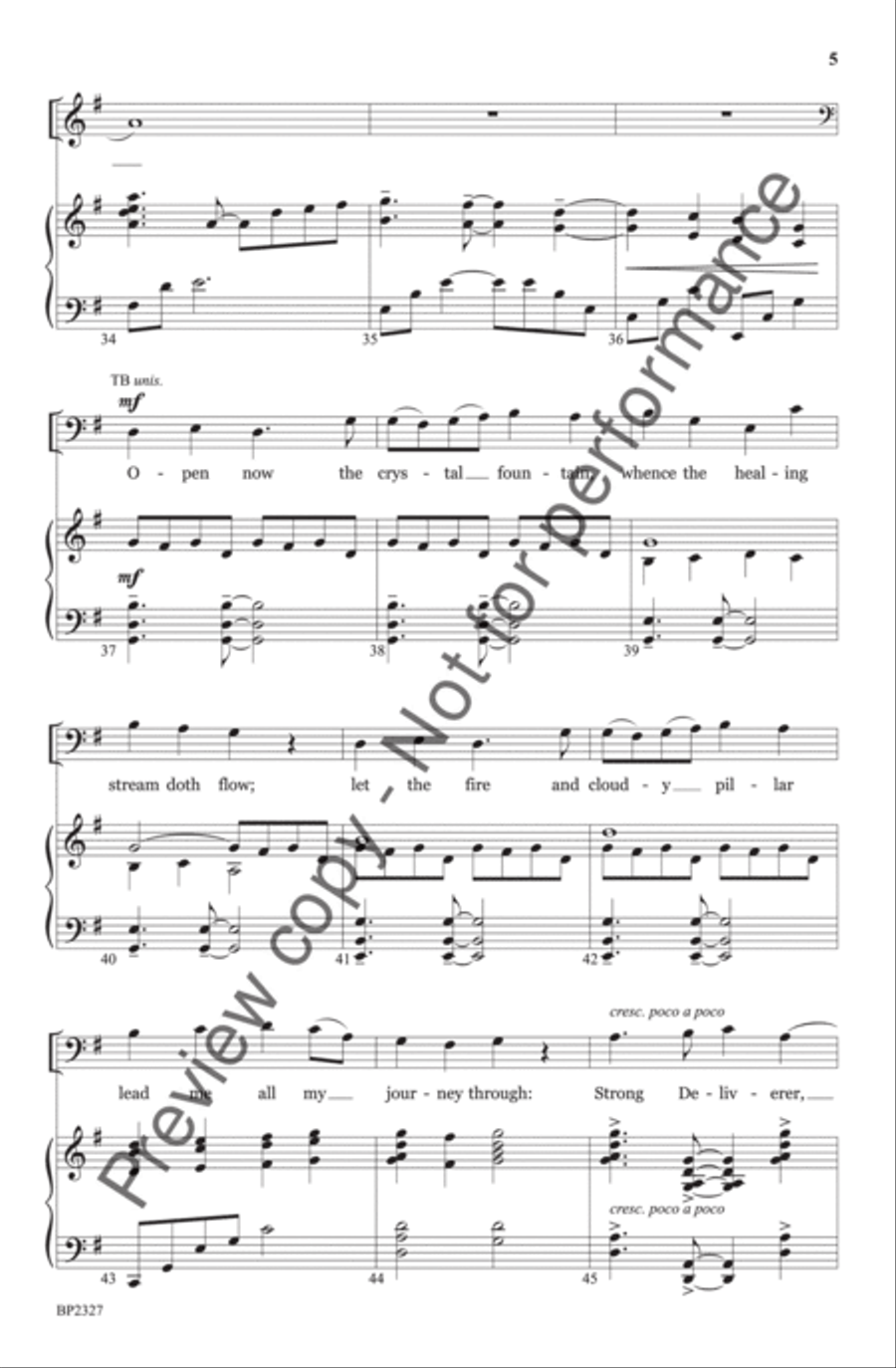 Guide Me, O Thou Great Jehovah - Courtney 4-Part scores gallery preview page 6