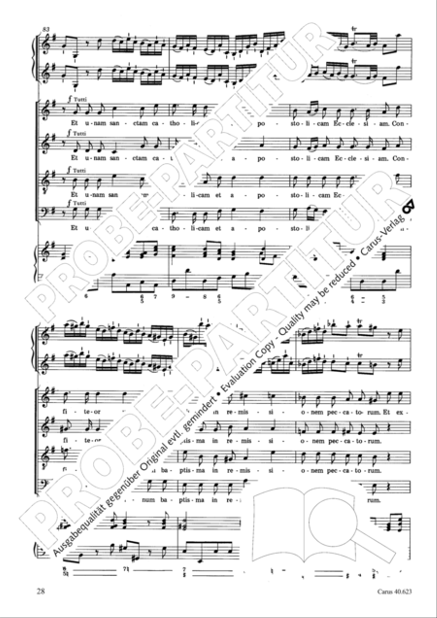 Missa brevis in G major Missa brevis in G major 4-Part scores gallery preview page 29