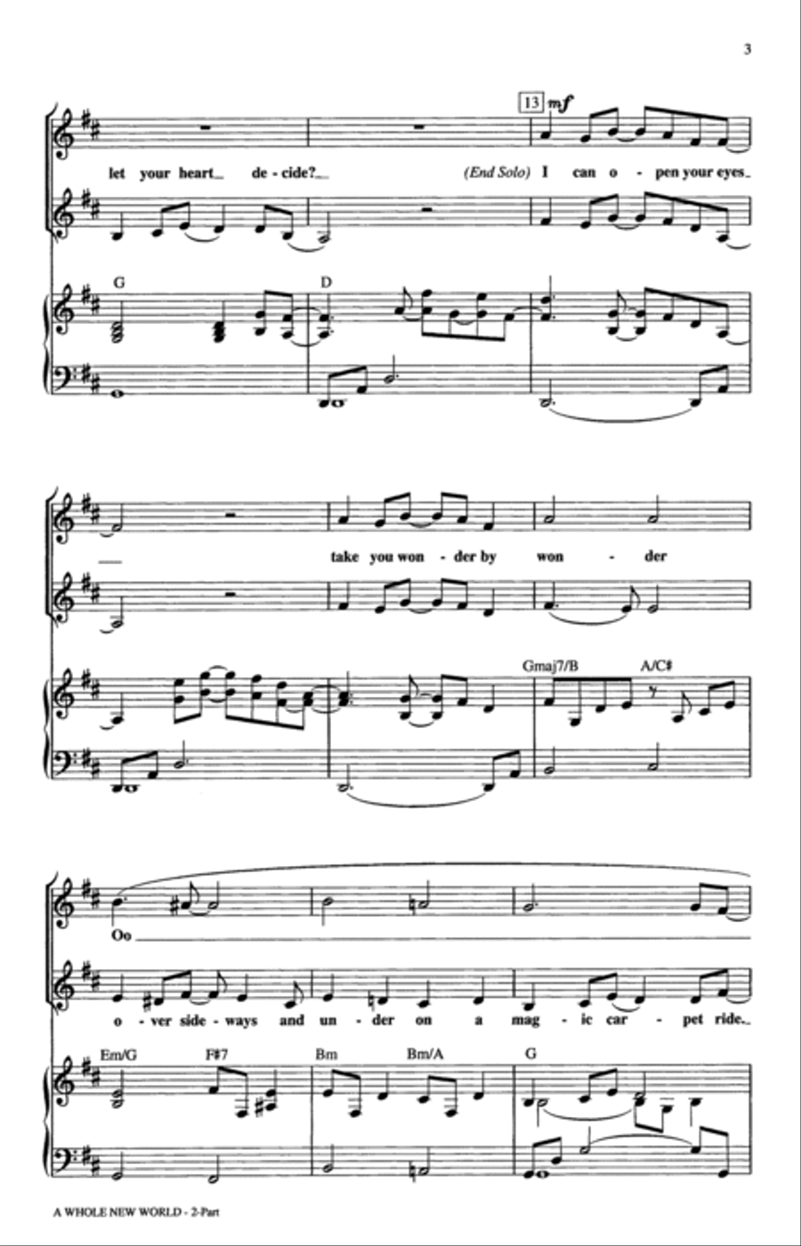 A Whole New World (from Aladdin) (arr. Ed Lojeski) 2-Part scores gallery preview page 2