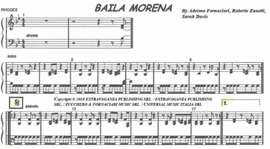 Baila Sexy Thing Piano Solo scores gallery preview page 1