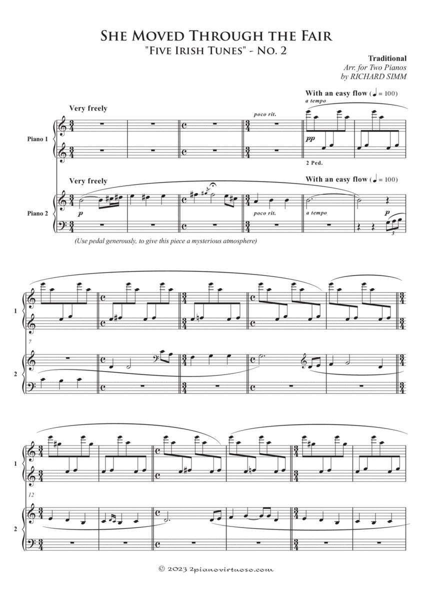 She Moved Through the Fair - arr. for 2 pianos image number null