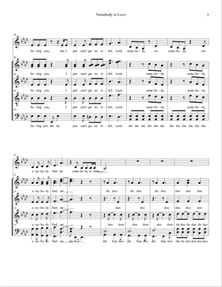 Somebody To Love Divisi scores gallery preview page 3