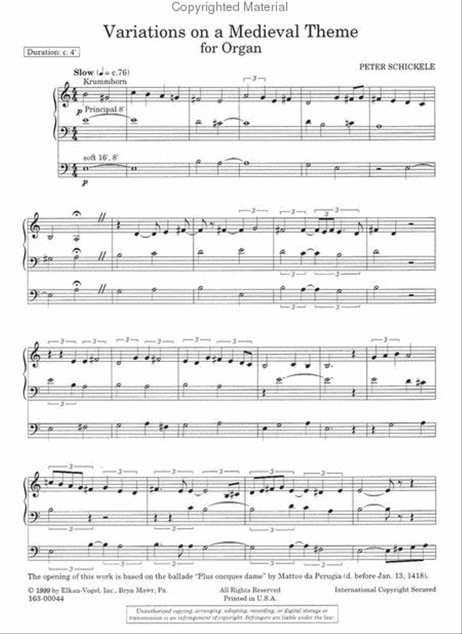 Variations On A Medieval Theme Chamber Music scores gallery preview page 2