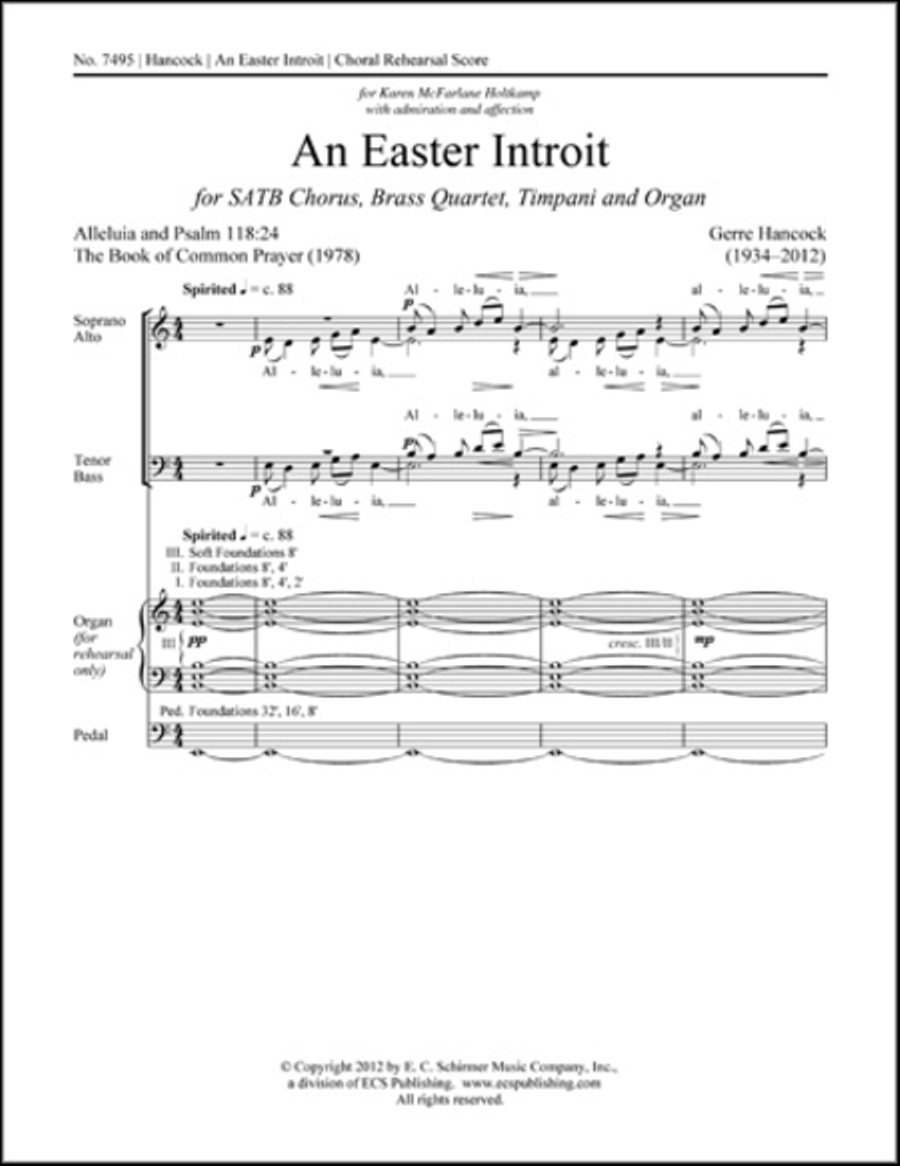 An Easter Introit An Easter Introit 4-Part scores gallery preview page 1