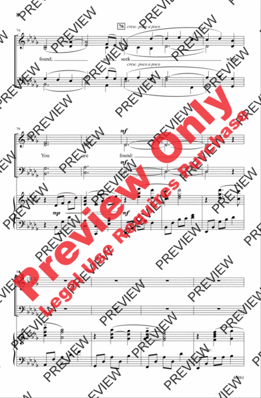 We Walk by Faith and Not by Sight 4-Part scores gallery preview page 8