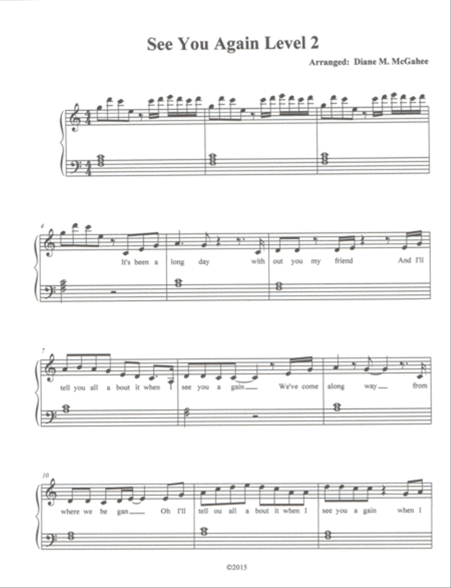 See You Again from FURIOUS 7 Small Ensemble scores gallery preview page 1