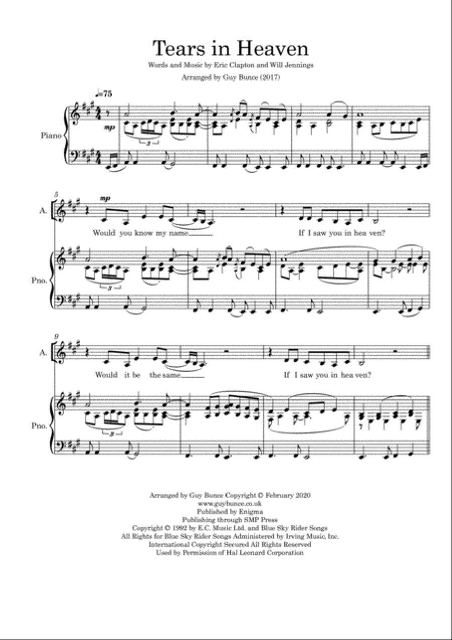 Tears In Heaven 4-Part scores gallery preview page 3