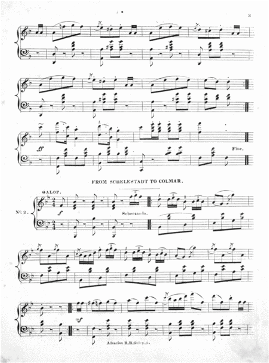 The Alsacian Railroad Gallops Piano Solo scores gallery preview page 3