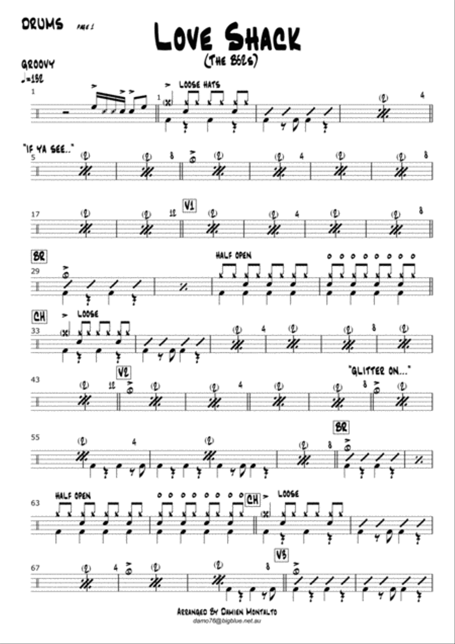 Love Shack Love Shack Small Ensemble scores gallery preview page 1