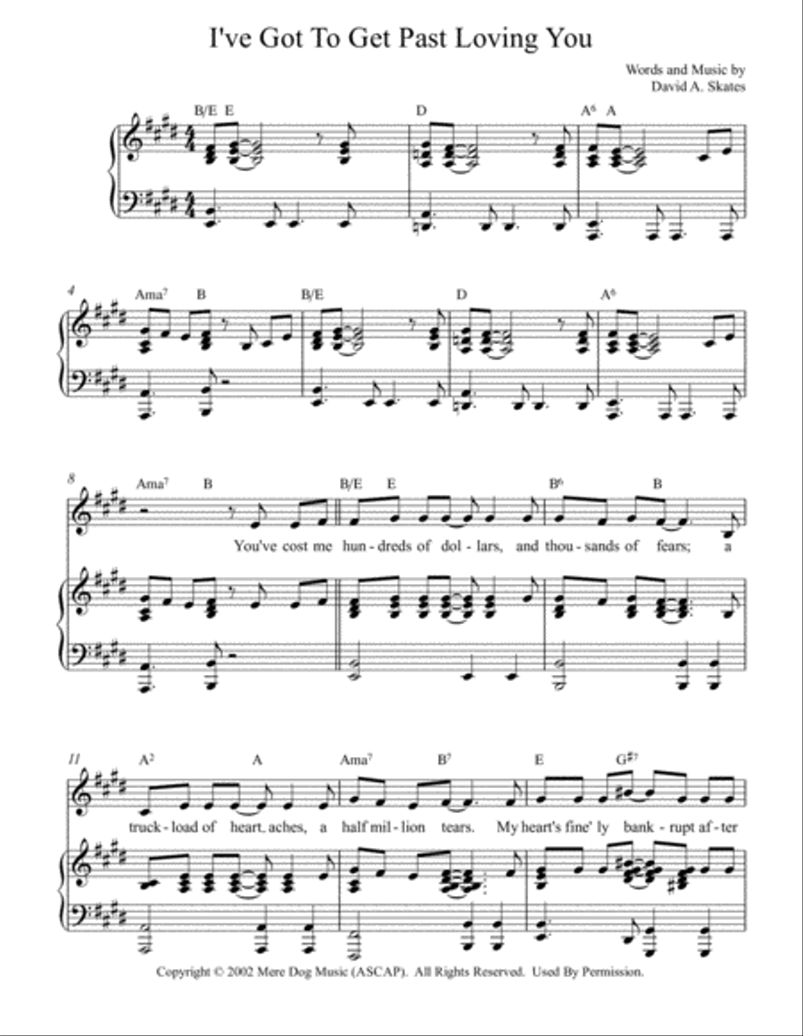 I've Got To Get Past Loving You Voice scores gallery preview page 1