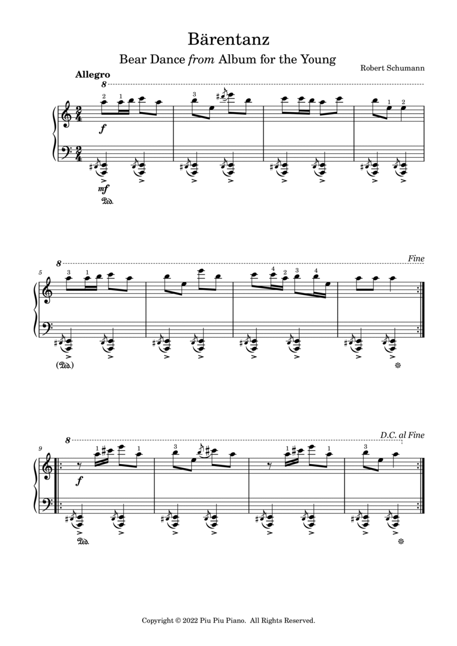 Baerentanz Easy Piano scores gallery preview page 1